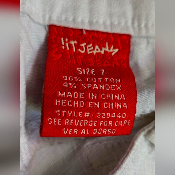 !it Jeans Women's/JR's Cropped White Stretch Capri Jeans Sz7 - Picture 9 of 11